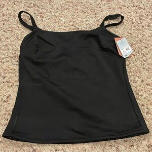 New - Shade & Shore Black Shaping Tankini Swimsuit Top Medium M